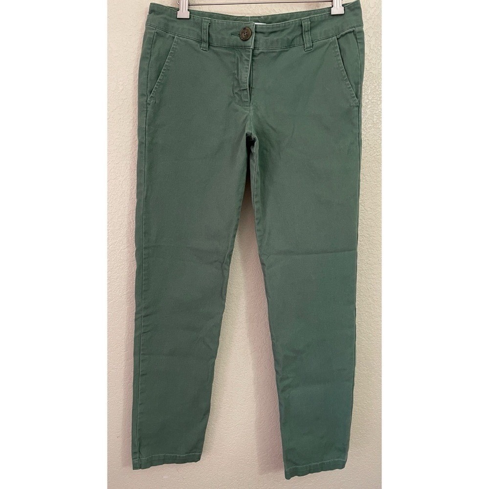 Cabi Womens Green Low Rise Slim Straight Leg Chino Pants Style # 820 Size 2
